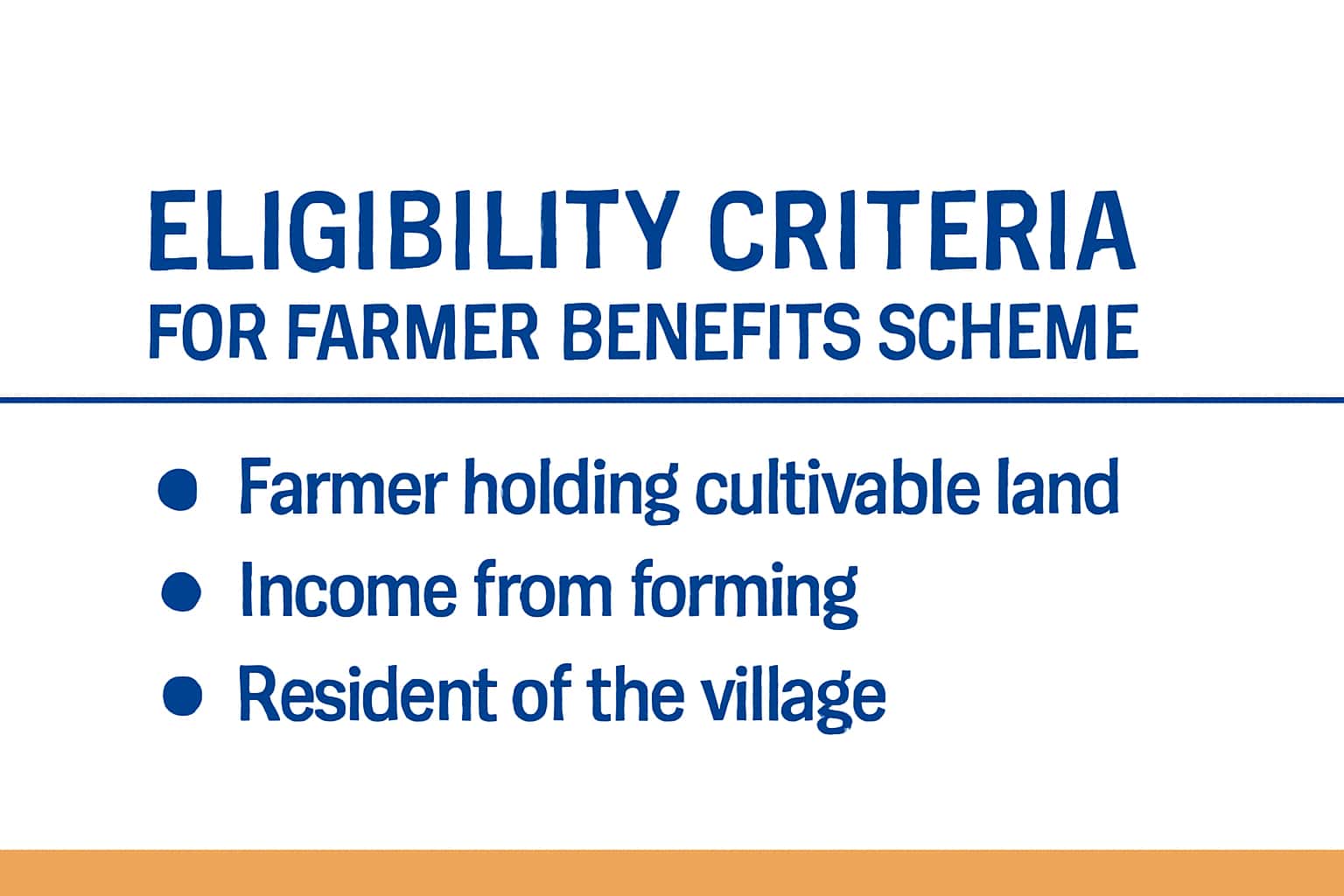 Eligibility Criteria for Farmer Benefits Scheme
